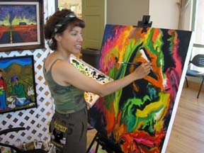 Angie Young Painting the Rosette Nebula