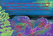Scripture art postcard by Angela Young